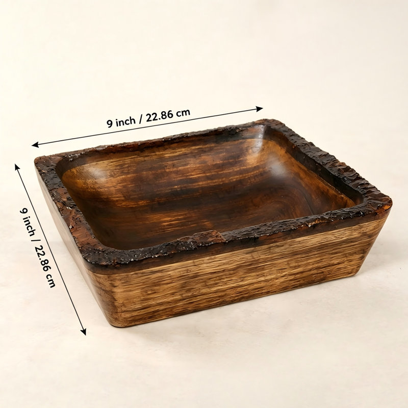 Solid Wood Decorative Bowl