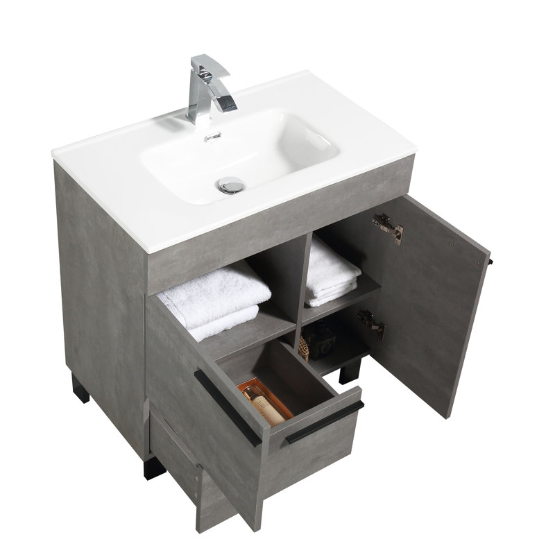 Lefkowitz 32'' Single Bathroom Vanity with Ceramic Top