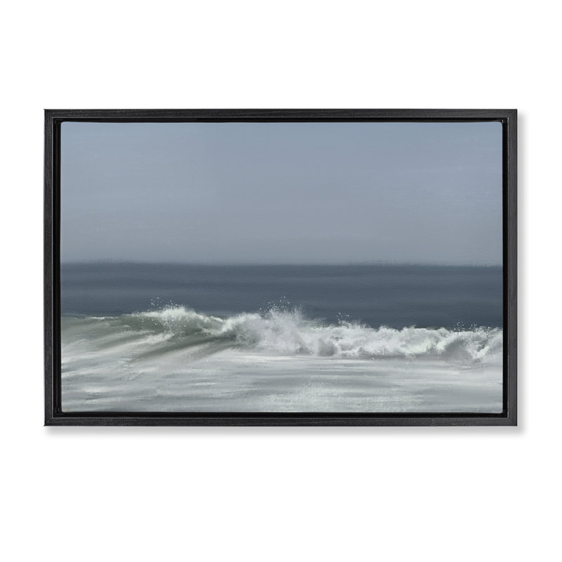 Cadre flottant Hectic Beach Waves, design par Matthew Piotrowicz, Cadre flottant noir de jais, H 17 po x l 25 po