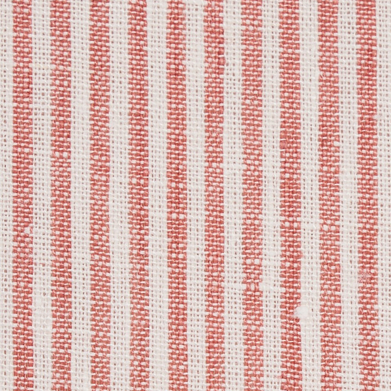 Wesley Ticking Stripe Fabric, Coral