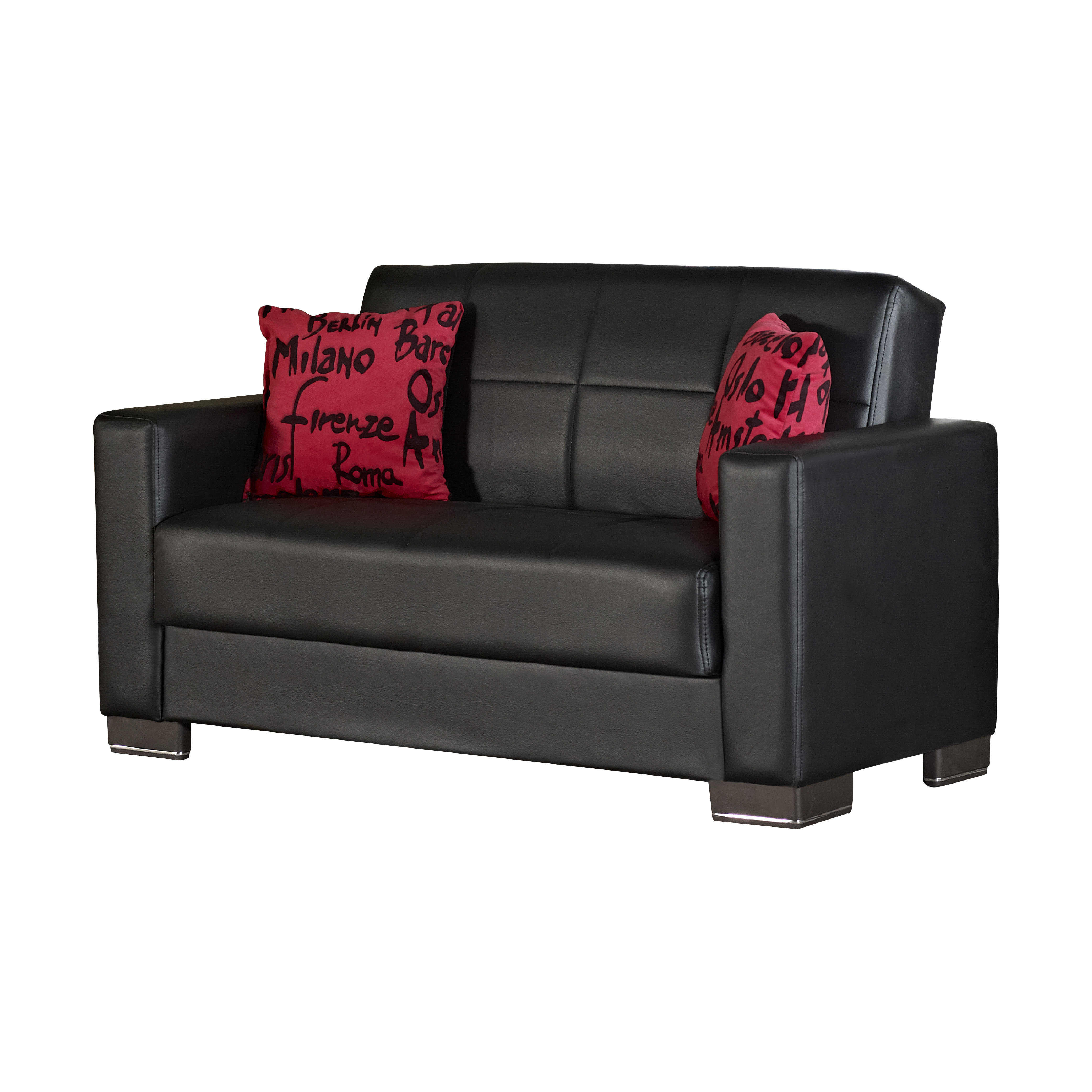 Ebern Designs Lado 63" Faux Leather Square Arm Loveseat - Wayfair Canada