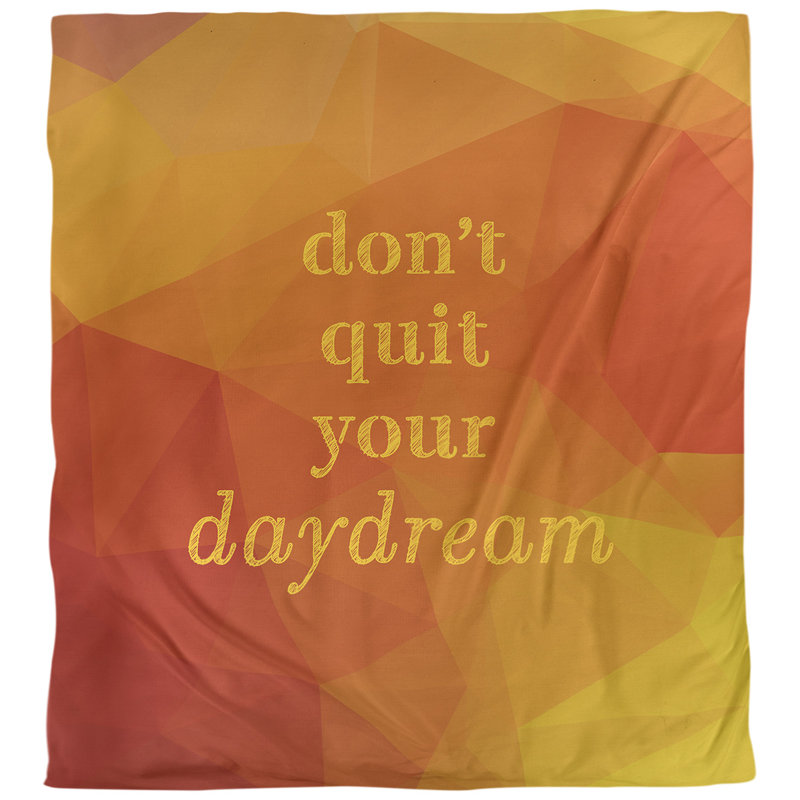 Housse de faux gemme de guillemets ne pas quitter votre housse de couette réversible simple daydream, Jaune ambre