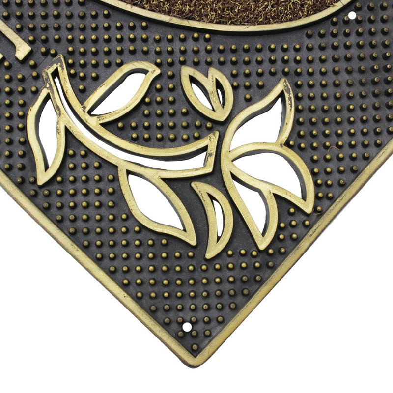 Metallic Welcome Door Mat Outdoor Doormat, Gold 