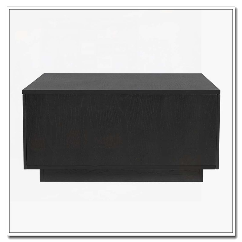Table basse 33,25 "carrée avec 4 tiroirs, Noir