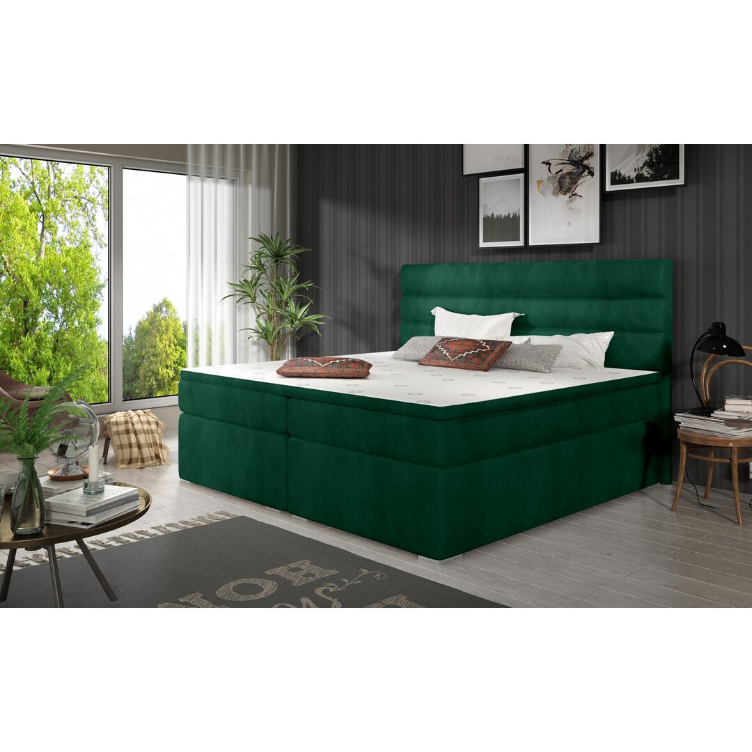 Boxspringbett Giguere mit Topper und Bettkasten