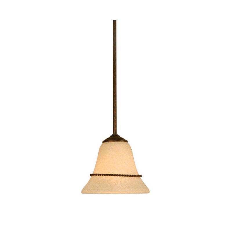 Luminaire suspendu 1 lumière Bell, Clou rouillé