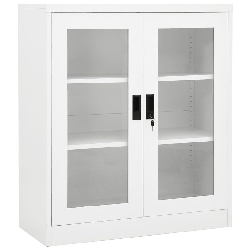 Office Cabinet Steel, White, 35.4" x 15.7" x 35.4"