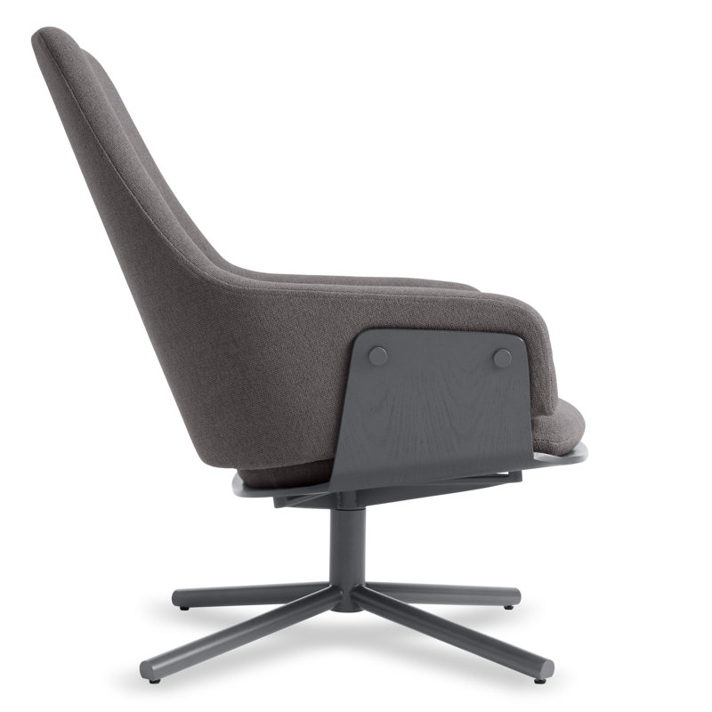 Lock Swivel Armchair, Condit Charcoal 100% Polyester, Gray