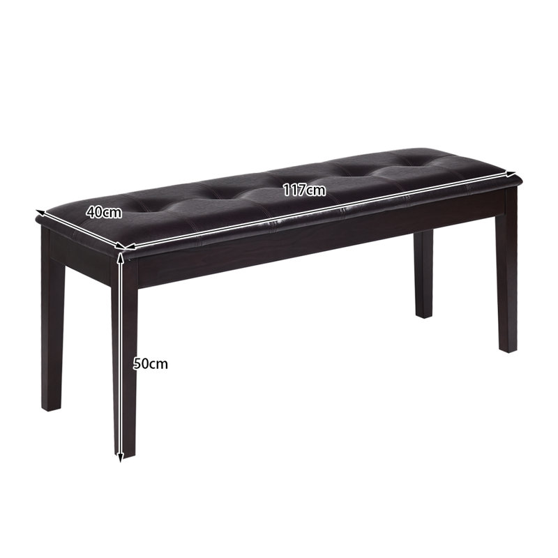 Upholstered Wooden Bench, Brown