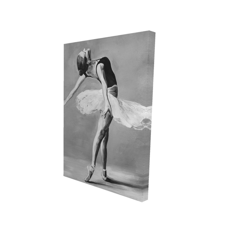 Danseuse de ballet classique - Toile grise pour le décor du salon, H 36 po x l 24 po