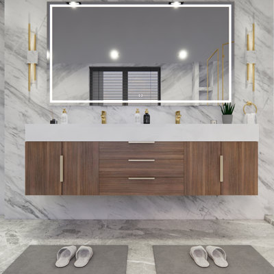 Ensemble de meuble-lavabo mural double l 72 "Glasgow
