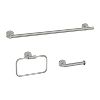 Lume Brushed Nickel 3 pieces Decorative Bathroom Hardware sets