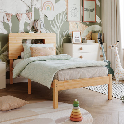 Gerrita Natural Solid Wood Bedframe - Twin Size