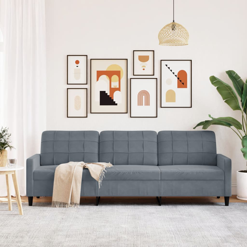 Vidaxl 3-Sitzer-Sofa Dunkelgrün 180 Cm Samt