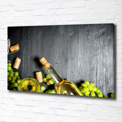 White Wine And Fruits - No Frame Print on Canvas