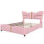 Structure de lit tapissier en similicuir pour grand lit avec tête et pied de lit en forme de papillon élégants, détails en métal doré, aucun sommier requis, noir-942982587-942982584