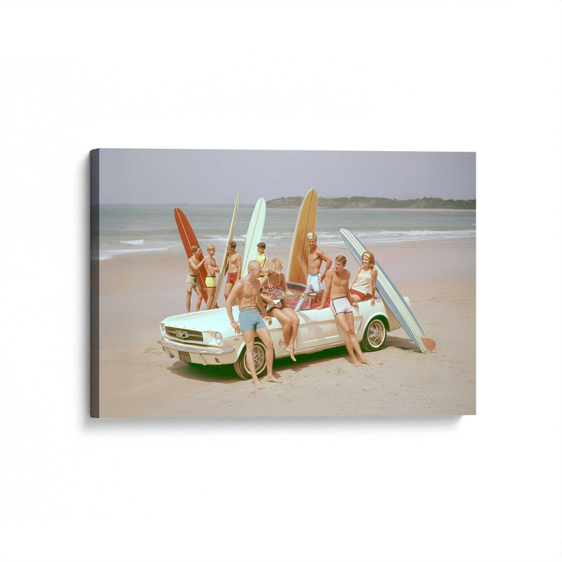 Surf Club Summer sur toile, H 12 po x l 18 po, Toile tendue