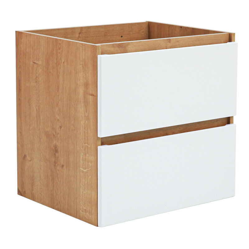 Hoyle 60cm Bathroom Vanity Base Only in White/Brown