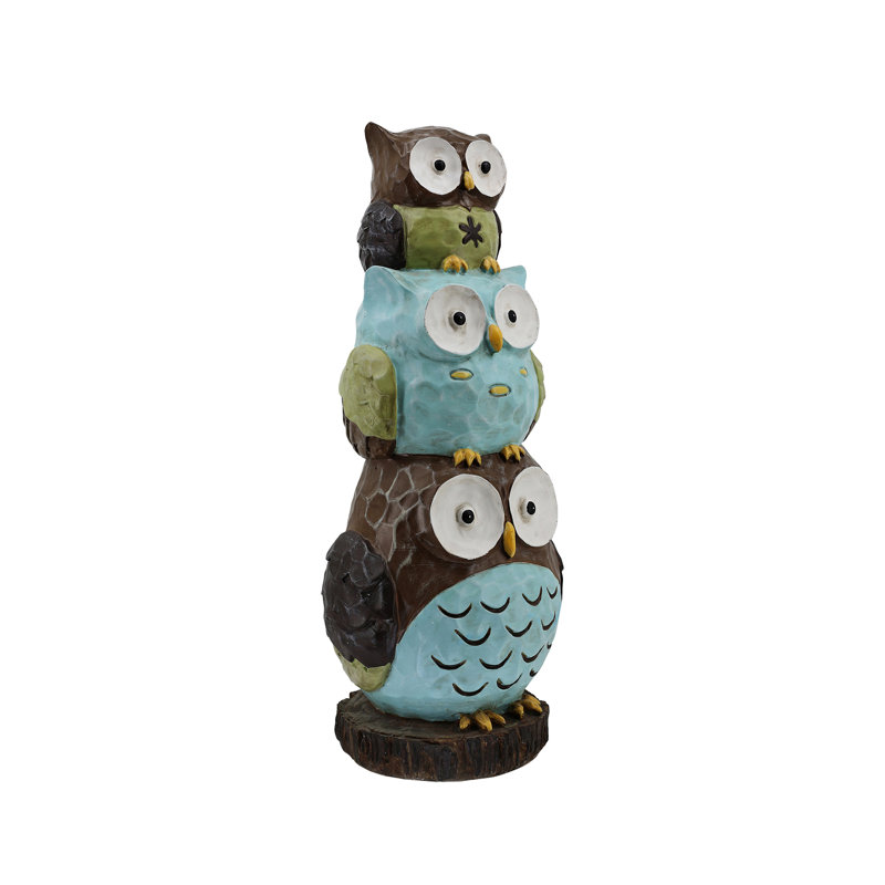 Stacking Owls Garden Statue