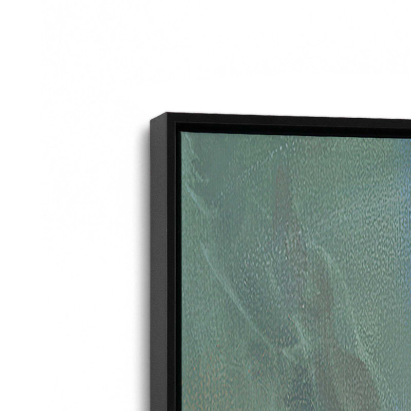 Impression sur toile roulée, vagues de 32 po x 32 po, Cadre flottant noir satiné, H 24,75 po x l 24,75 po x P 1,75 po