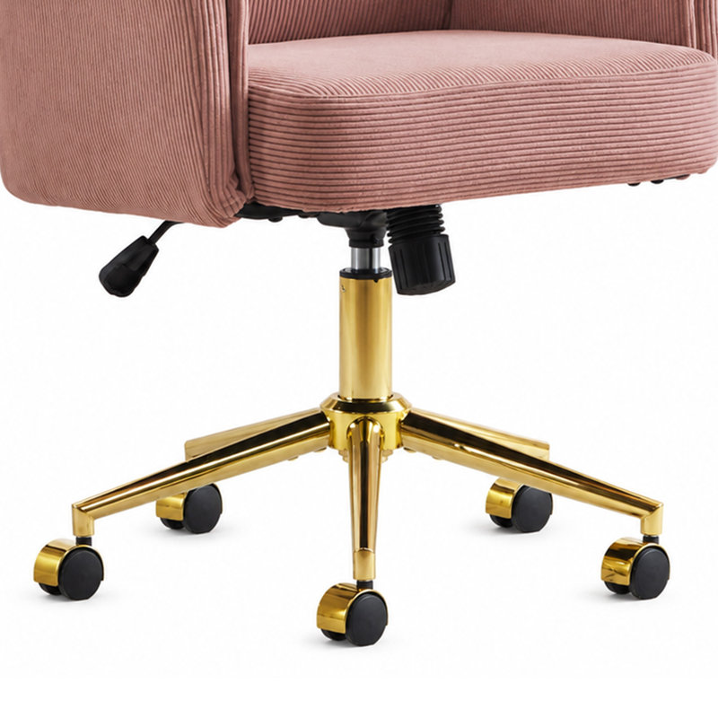 Chaise de bureau Vena, Rose clair, Noir