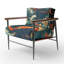 Chaise avec accoudoirs décorative paysage japonais avec pieuvre V-343993703