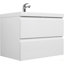 Meuble-lavabo flottant 30 po avec lavabo, meuble-lavabo mural moderne avec lavabo en résine et tiroirs à fermeture en douceur