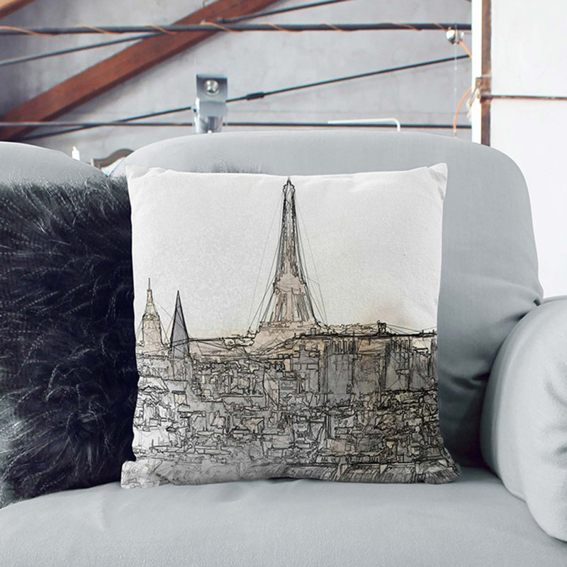 Square Throw Cushion, 40cm H x 40cm W x 15cm D