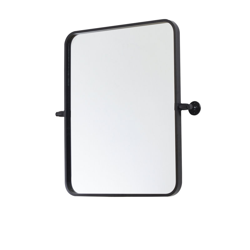 Miroir mural en métal, Noir, 20 po x 24 po
