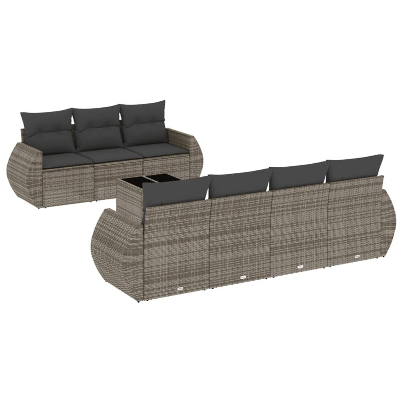 Ensemble de canapé de jardin Vidaxl gris