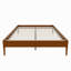 Structure de lit plateforme en bois de bambou sec massif de 15 pouces de hauteur, avec support en lattes de bois en métal, style moderne et minimaliste, aucun sommier requis, assemblage facile, brun-753014236-753014235