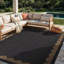Tapis tissé à plat en jute gris foncé / naturel à bordure festonnée-1916032400-1916032413