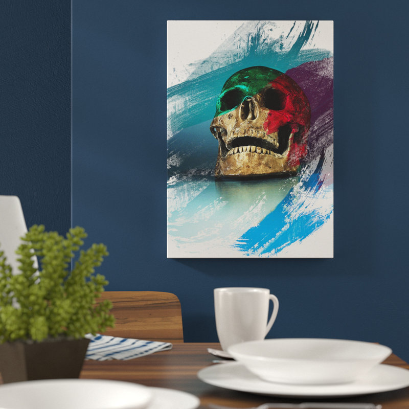Bronze Skull - Wrapped Canvas, 50cm H x 35cm W
