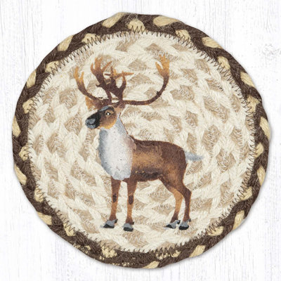  Round Caribou Coaster Rustic Lodge & Cabin Wildlife Accent 7" H