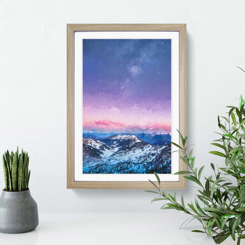 Mountain Peaks in the Dolomites Italy in Abstract - Framed Print, Oak Framed, 87cm H x 62cm W x 2cm D