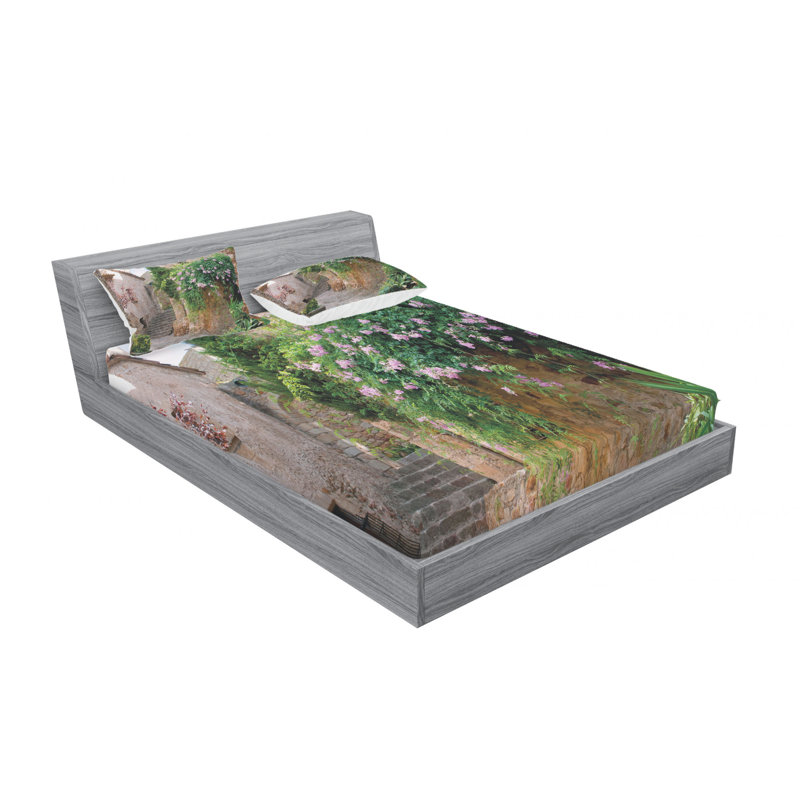 Ensemble de draps de jardin summer, Ensemble de draps pour lit double avec un drap-hou