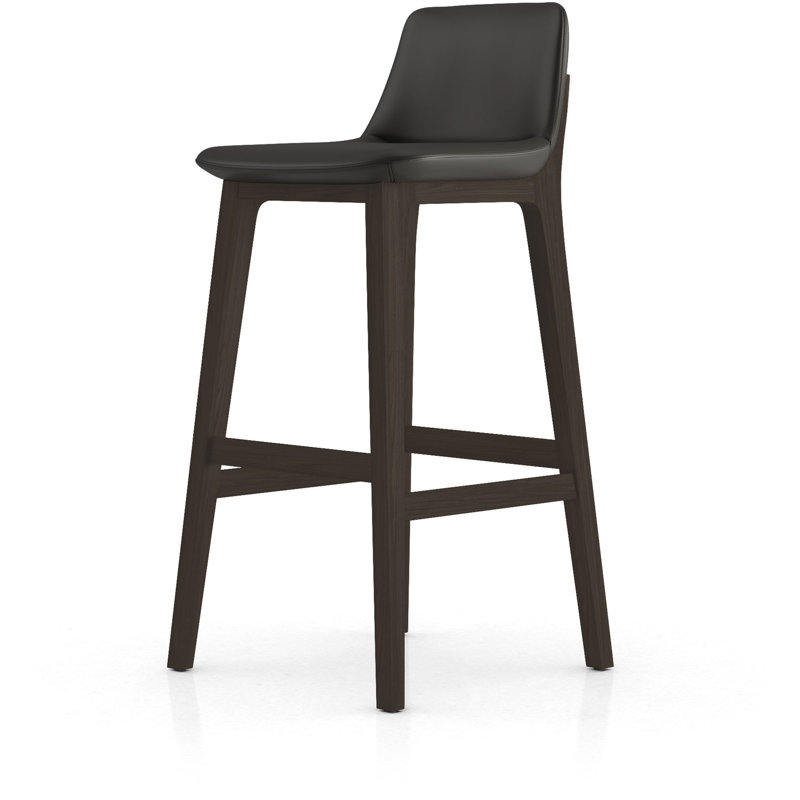 Mercer Barstool, Counter Stool (25" Seat Height), Graphite Eco Leather