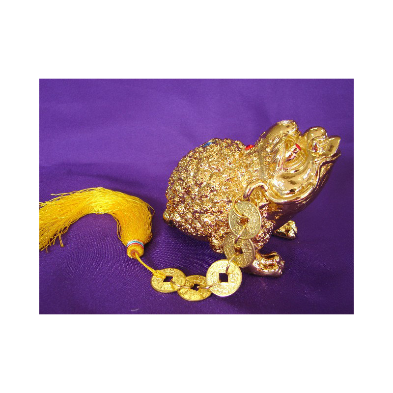 Figurine avec 7 pierres pour grenouille d’argent