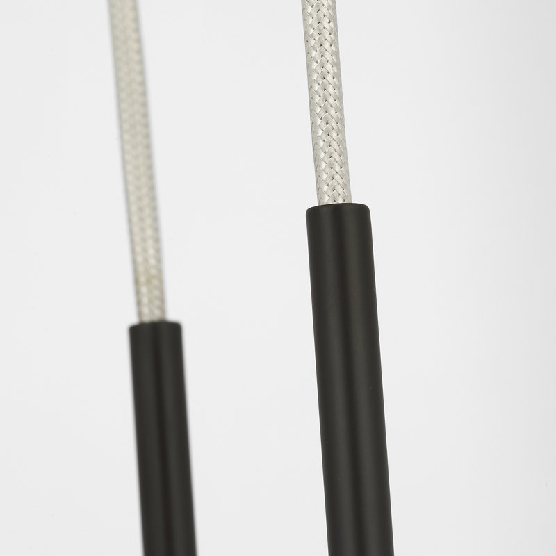 Anne-Marie Barton Armise Pendant with Nova Frost, 242" H x 7.5" W, Matte Carbon, White