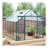 8X10ft Double Door Polycarbonate Greenhouse Raised Base And Anchor Aluminum Heavy Duty Walk-In Greenhouses For Outdoor Backyard In All Season,Green