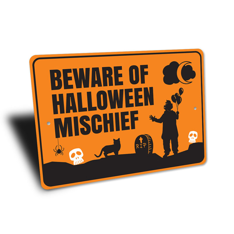 Panneau en aluminium «Beware Of Halloween», H 18 po x l 12 po x P 0,06 po