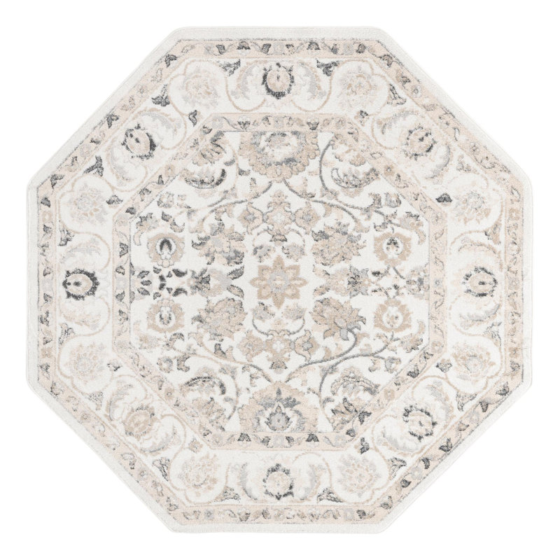 Tapis oriental gris Hilley, Octogone 7 pi x 7 pi