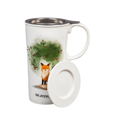 The Holiday Aisle® Justin Double Wall Insulated Ceramic Travel Mug