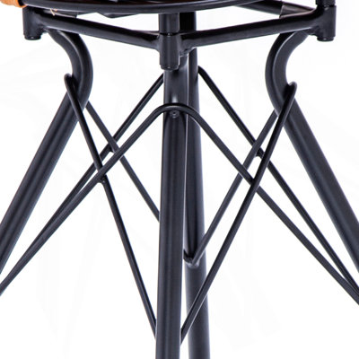 Ensemble de 2 tabourets de bar de 30 po de hauteur comptoir, chaises de bar industrielles en métal avec siège en similicuir et repose-pieds en bois, tabourets de cuisine pour îlot de cuisine