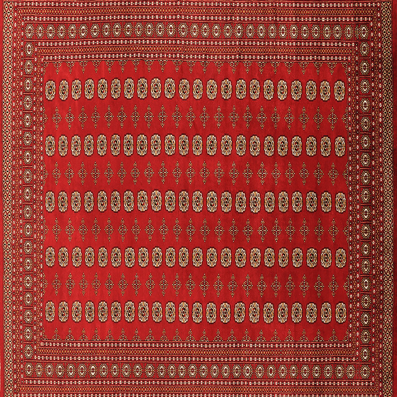 Tapis géométrique en laine et en polyester tissé à la machine, Carré 8 pi