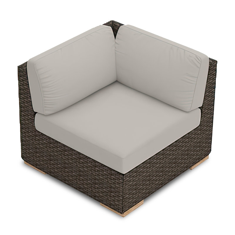 Chaise de patio avec coussin Buckholtz, Argent coulé Sunbrella®, Brun / châtaignier