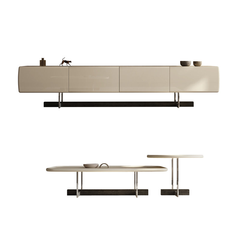 Table basse de style italien jumelée à un meuble télé