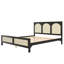 Grand lit plateforme avec tête et pied de lit en rotin-368262633-368262647