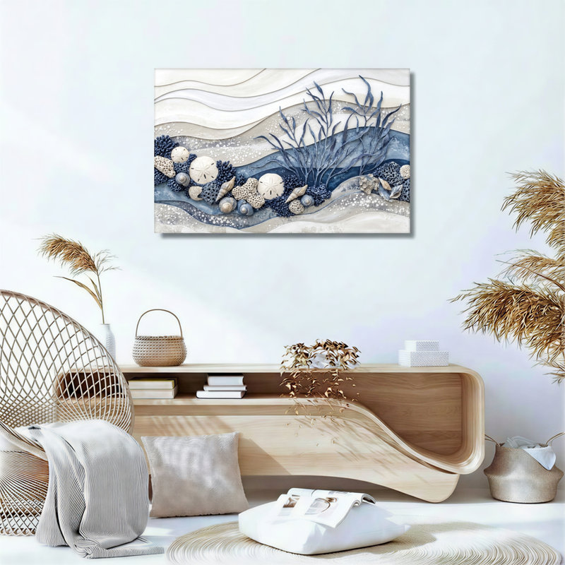 Ensemble de 1 tableau sur toile représentant des vagues océaniques, H 18 po x l 24 po, Toile tendue