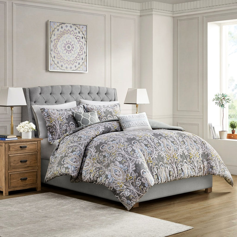 Housse de couette en coton 5 pièces pour lit très grand avec motif et tissus de taille 5